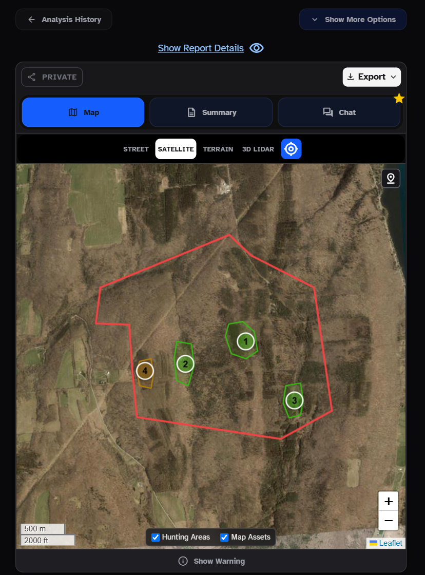 GameSearch-AI Analysis Map Results with Numbered Tactical Zones